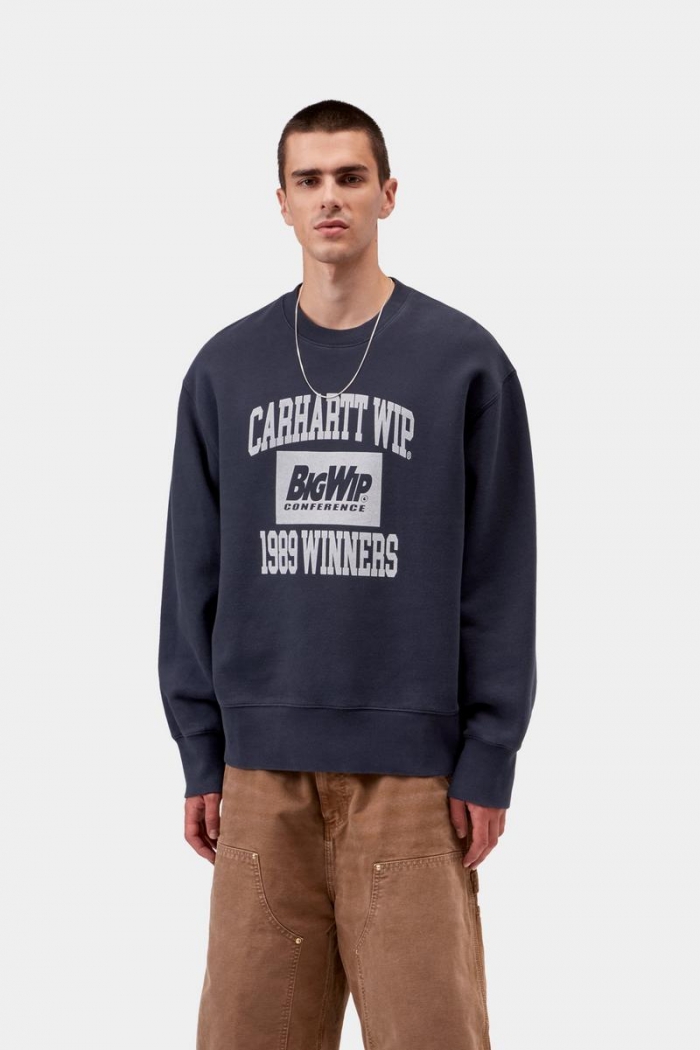 Carhartt 1989 Winners Sweatshirt - Dark Navy, Heavy stone wash