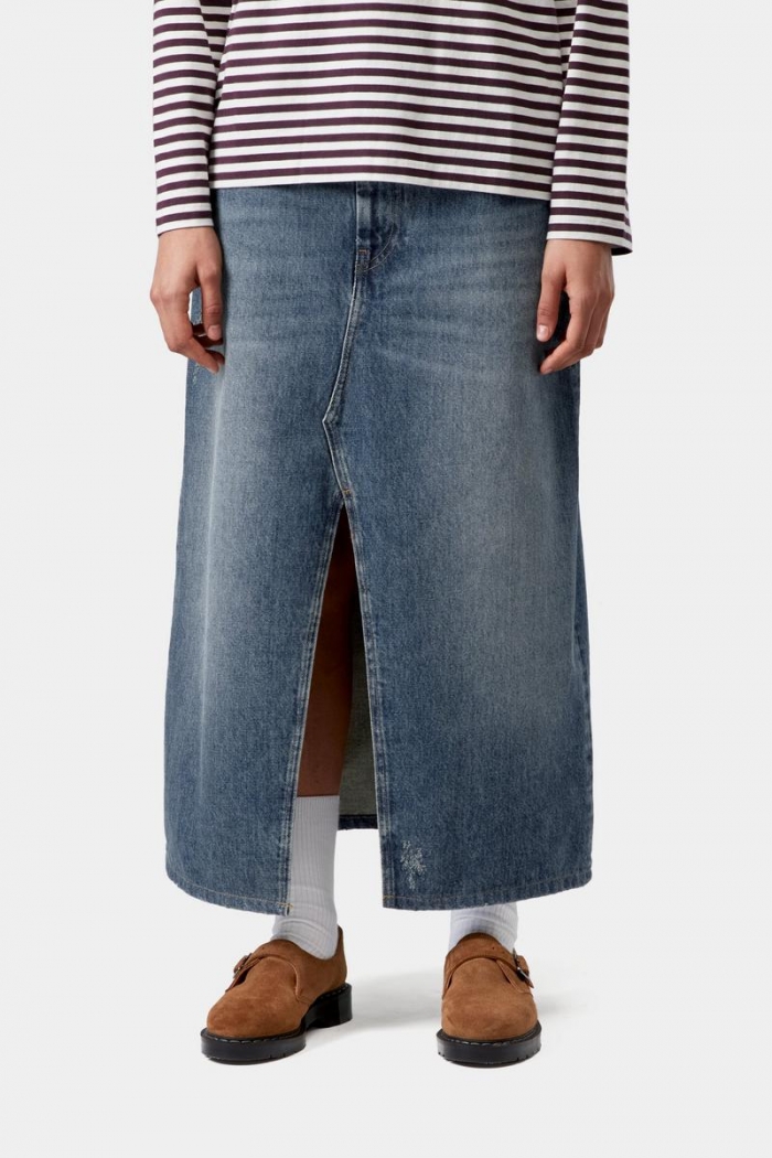 Carhartt Brandon Skirt - Blue, Grind wash