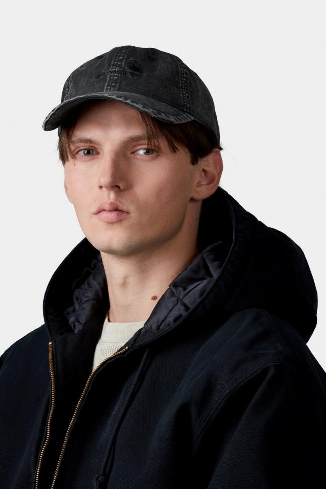 Carhartt Lambert Cap - Black, Moon wash