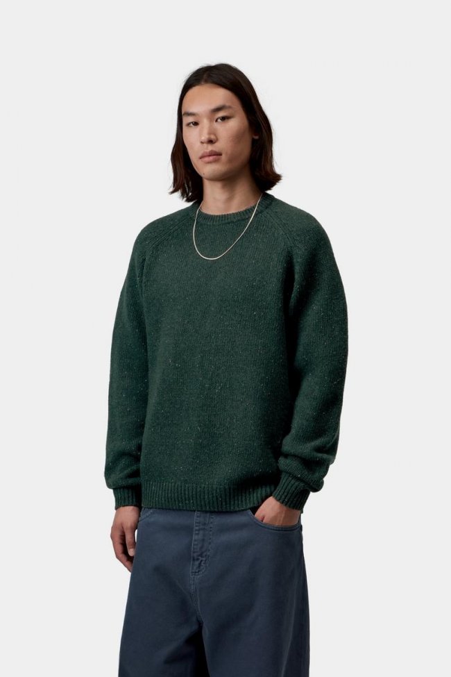 Carhartt Anglistic Sweater - Speckled Dark Scarab Carhartt Anglistic Sweater - Speckled Dark Scarab