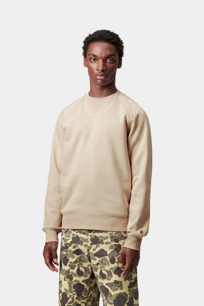 Carhartt Chase Sweatshirt - Fleur De Sel / Gold