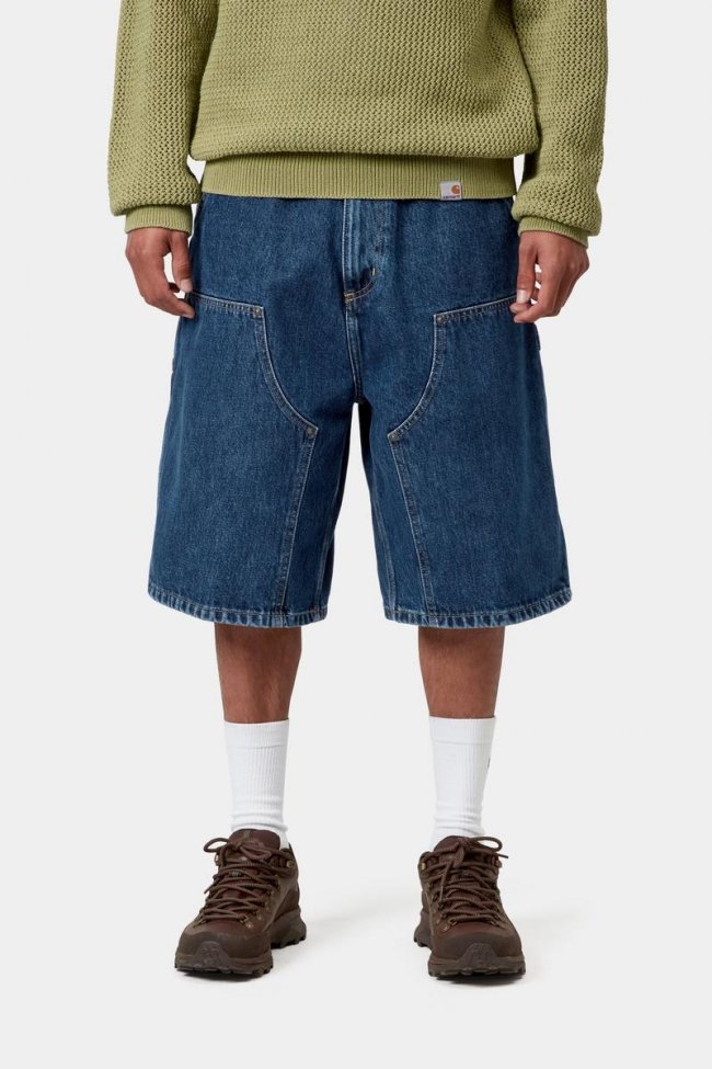 Carhartt OG Double Knee Short - Blue, Stone washed