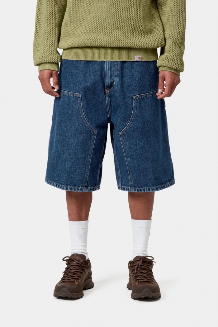 Carhartt OG Double Knee Short - Blue, Stone washed