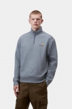 Carhartt Half Zip American Script Sweatshirt - Shady Blue