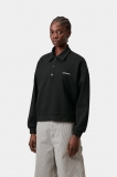 Carhartt Brenta Polo Sweatshirt - Black / White, Heavy stone wash Carhartt Brenta Polo Sweatshirt - Black / White, Heavy stone wash