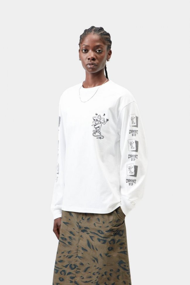 Carhartt L/S Playing Cards T-Shirt - White