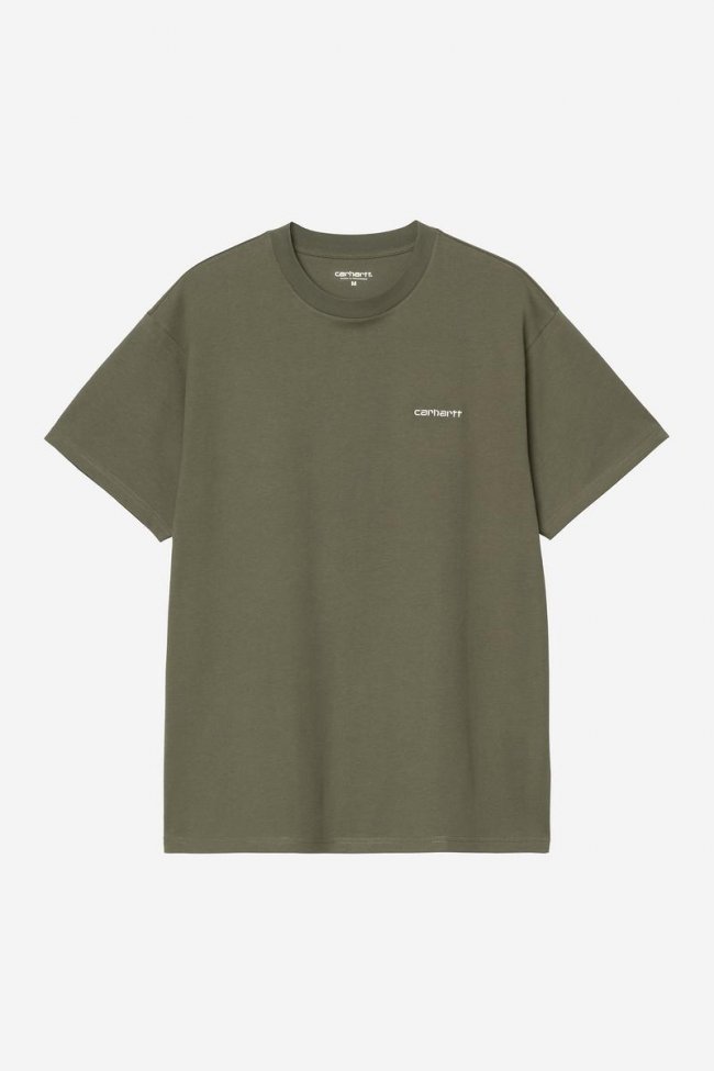 Carhartt S/S Script Embroidery T-Shirt - Leaf / White