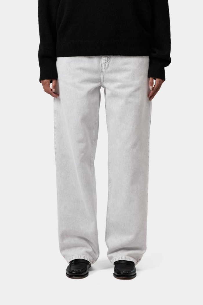 Carhartt Pierce Pant Straight - Black, Chalk wash