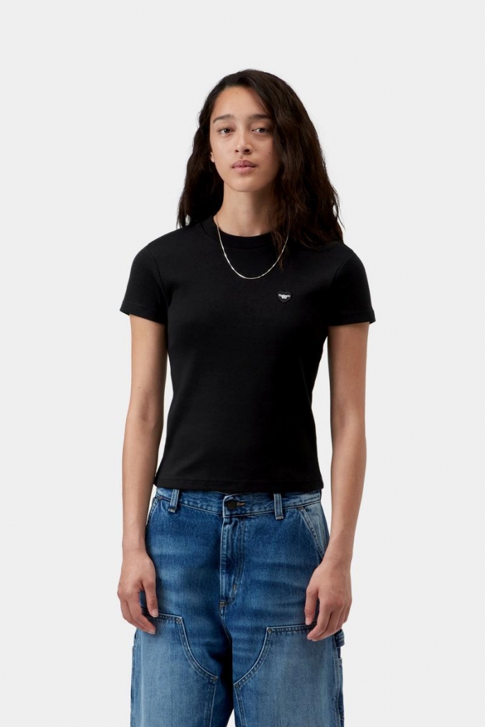Carhartt S/S Small Heart Patch T-Shirt - Black / Black