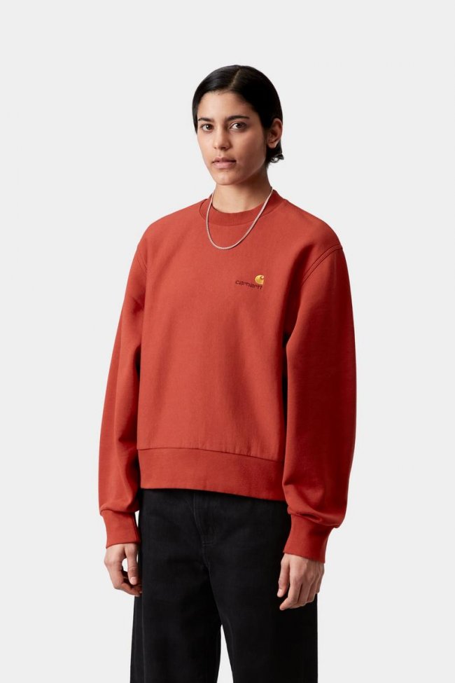 Carhartt American Script Sweatshirt - Oxide Red Carhartt American Script Sweatshirt - Oxide Red