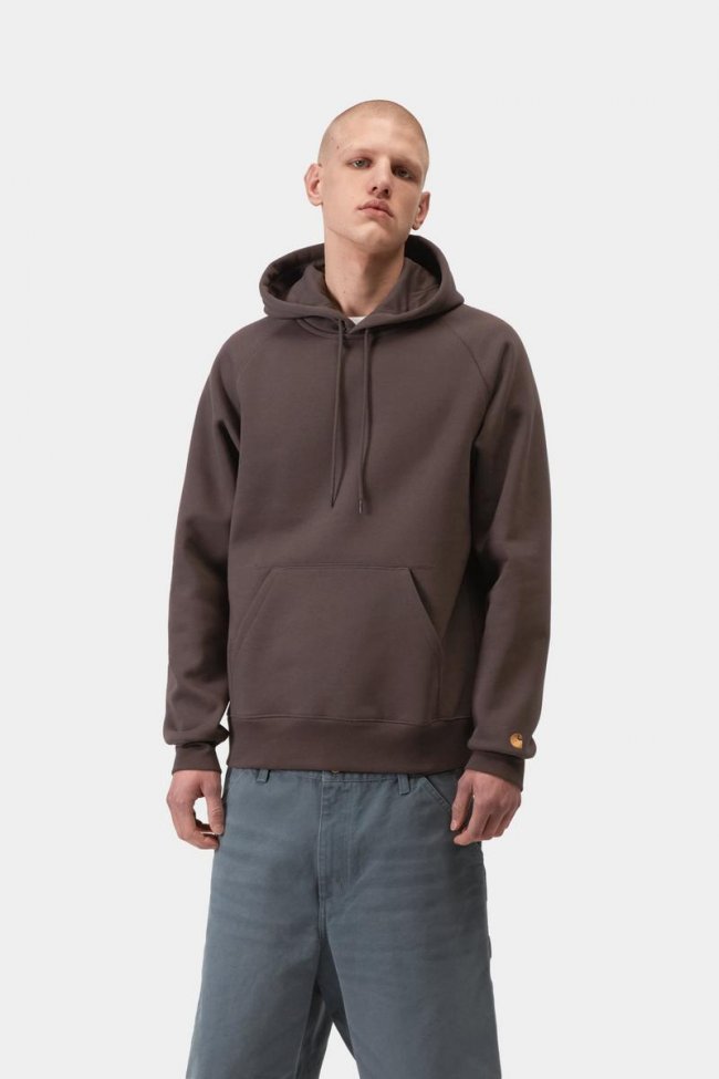 Carhartt Hooded Chase Sweatshirt - Shale / Gold