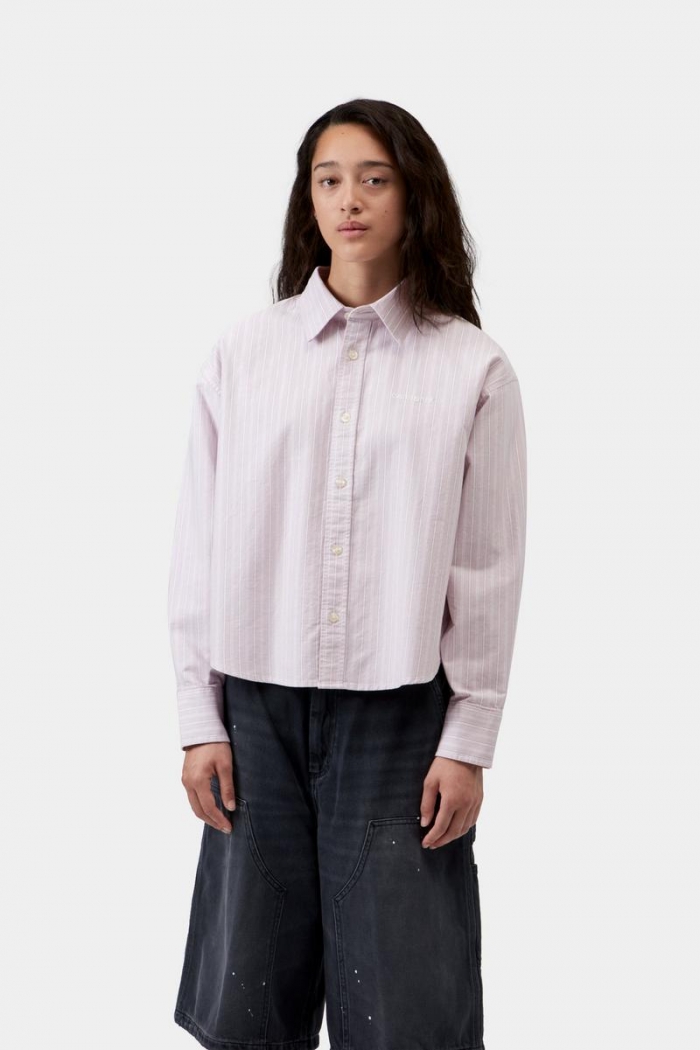 Carhartt L/S Kanan Shirt - Kanan Stripe, Hortensia
