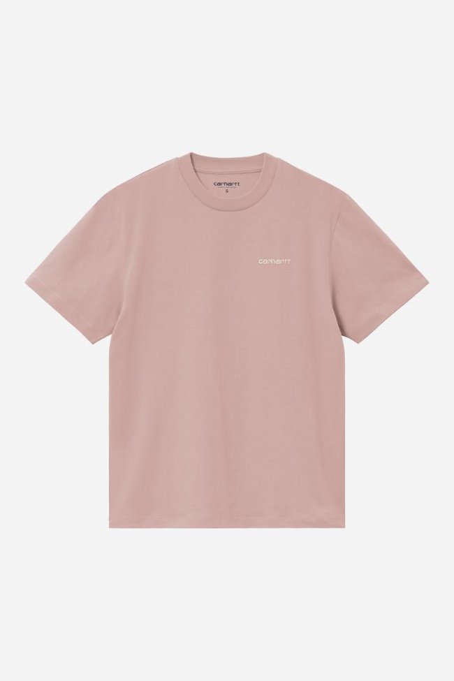Carhartt S/S Script Embroidery T-Shirt - Gentle Pink / Cinnerus