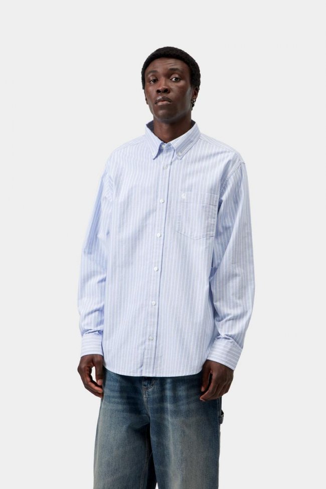 Carhartt L/S Kanan Shirt - Kanan Stripe, Bleach