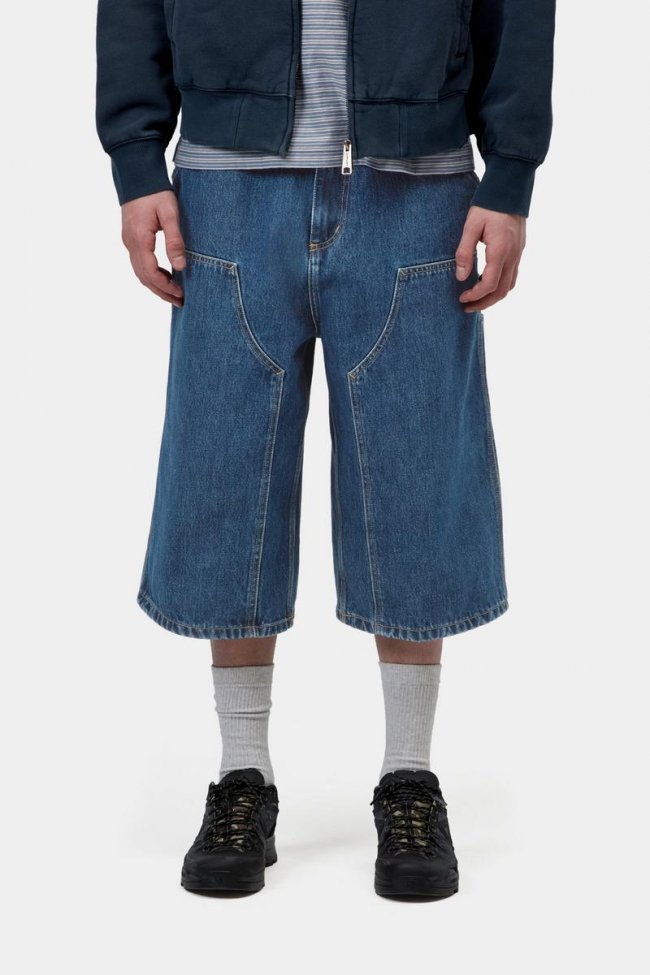 Carhartt OG Double Knee Long Short - Blue, Stone washed