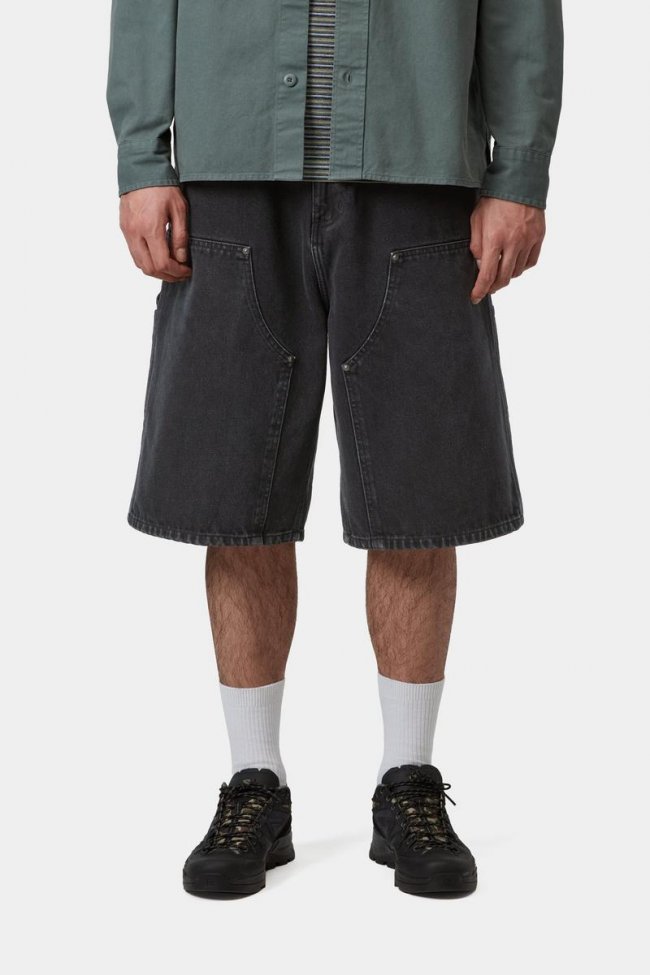 Carhartt OG Double Knee Short - Black, Stone washed