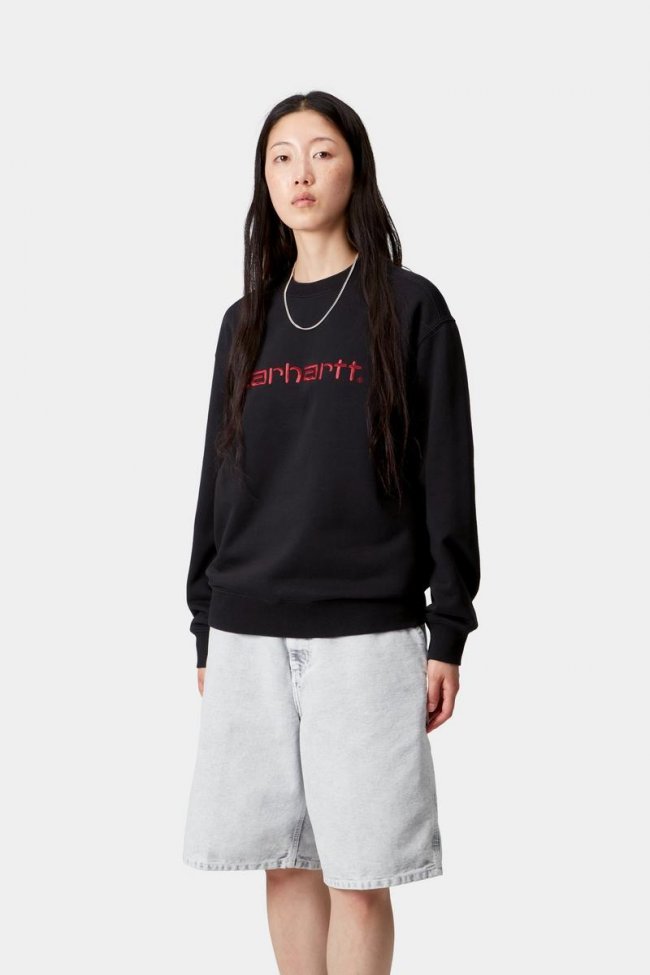 Carhartt Sweatshirt - Black / Scarlet