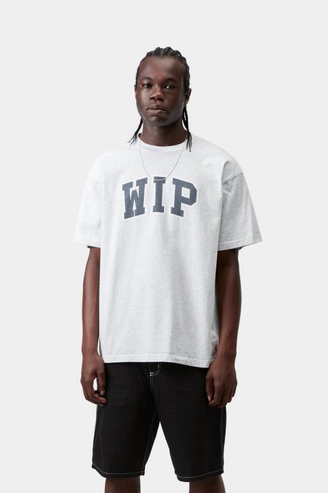 Carhartt S/S WIP III T-Shirt - Ash Heather, Heavy stone wash