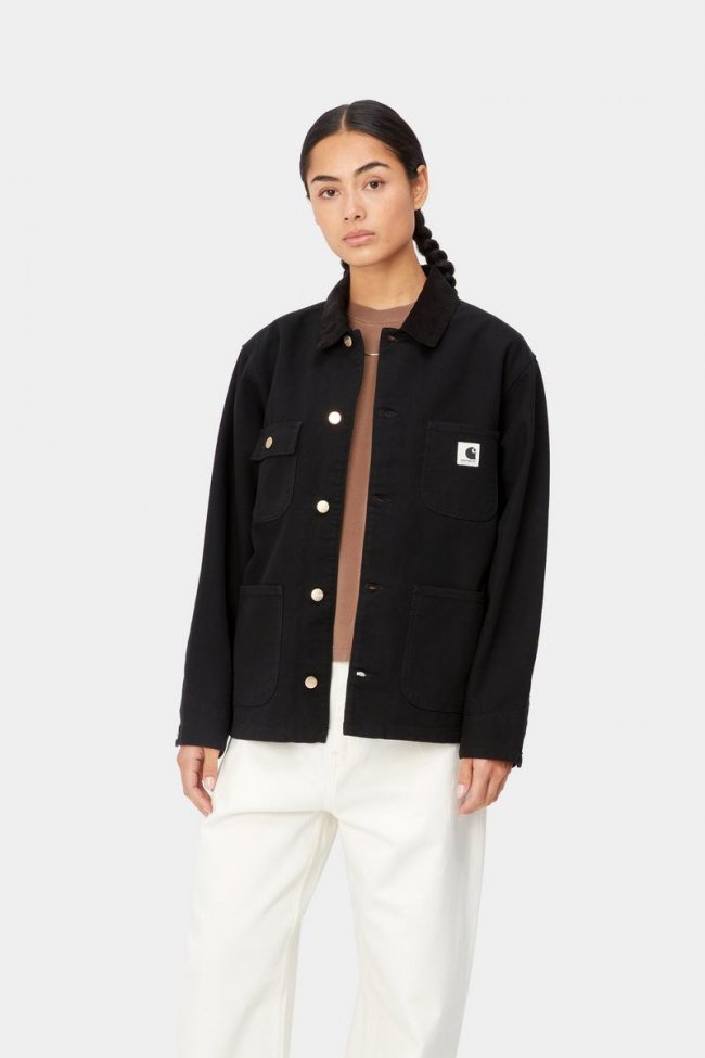Carhartt OG Michigan Coat (Summer) - Black / Black, Rinsed