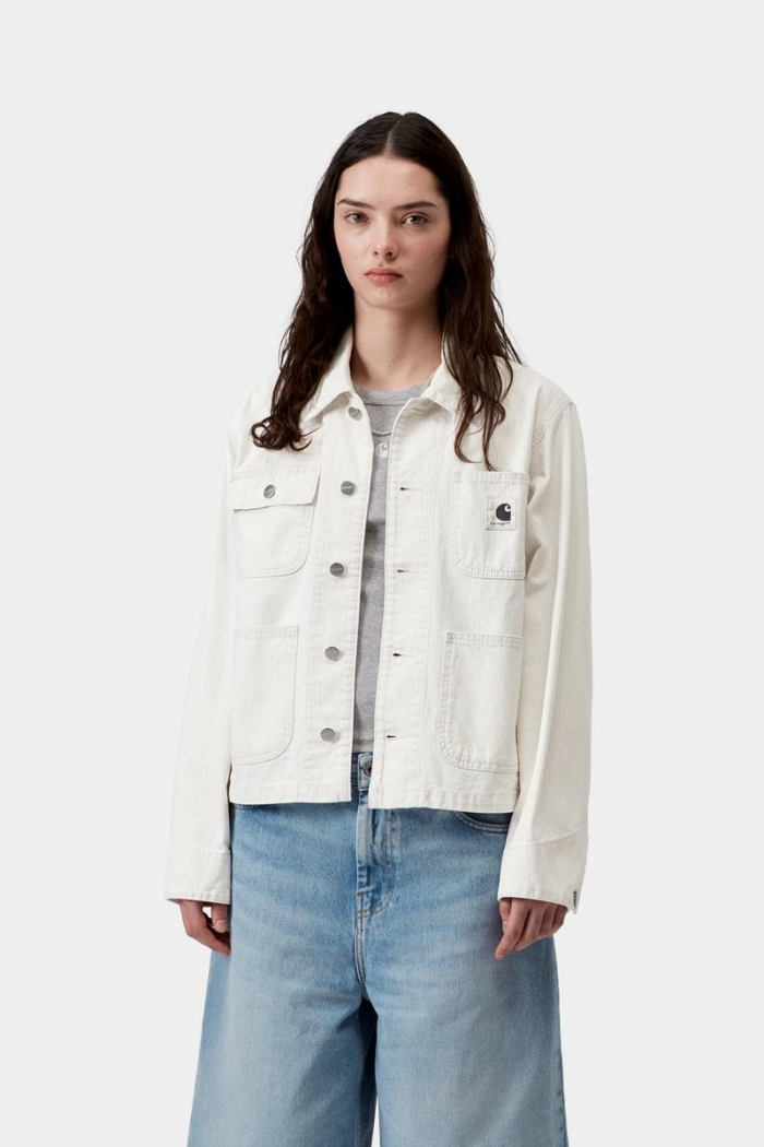 Carhartt Mercer Chore Coat - Mercer Stripe, Graphite / Wax, Bleached