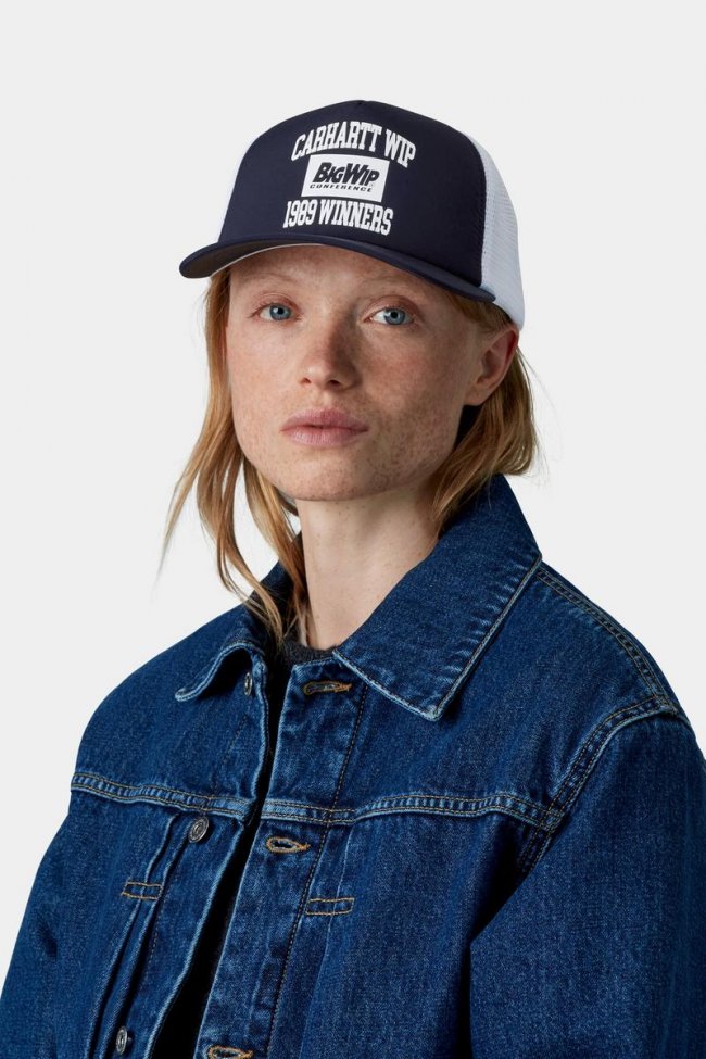 Carhartt 1989 Winners Trucker Cap - Dark Navy / White Carhartt 1989 Winners Trucker Cap - Dark Navy / White