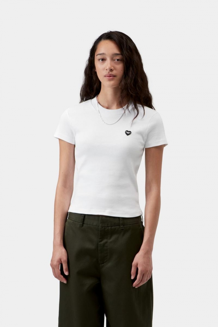 Carhartt S/S Small Heart Patch T-Shirt - White / Black