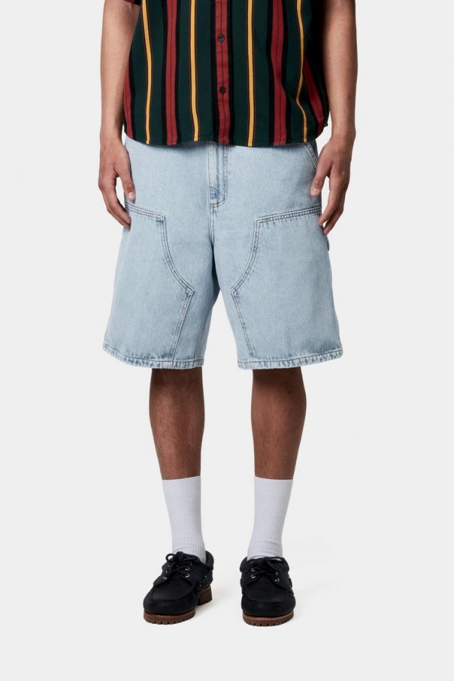Carhartt Double Knee Short - Blue, Heavy stone bleached