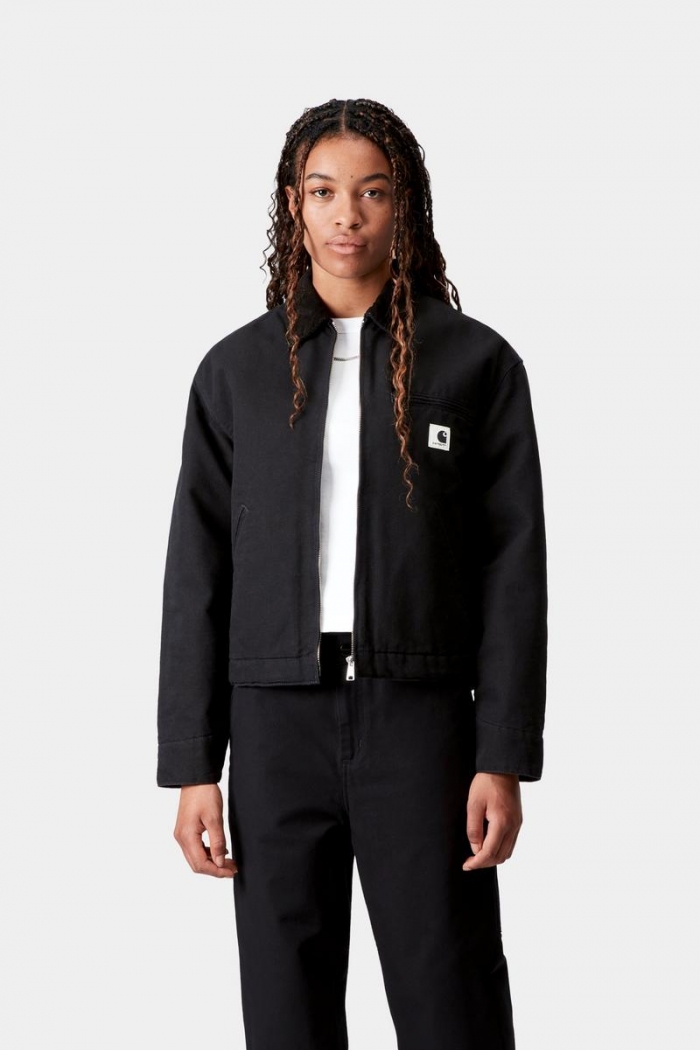 Carhartt OG Detroit Jacket (Winter) - Black / Black, Rinsed