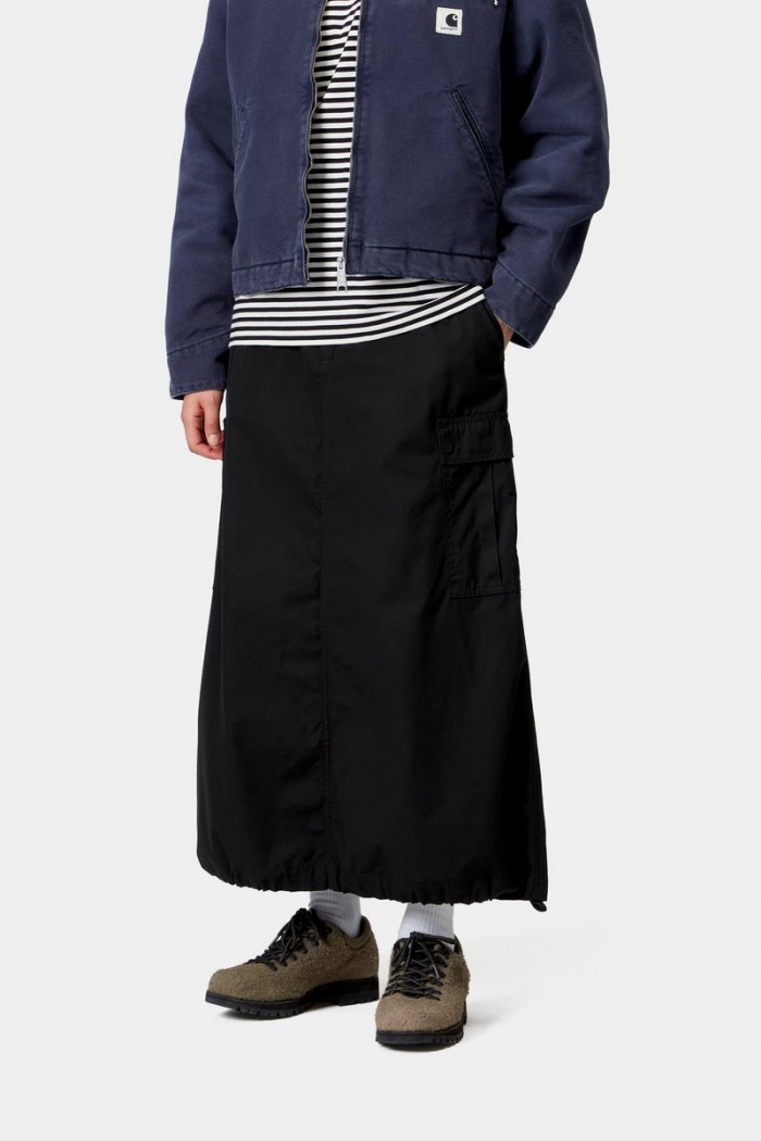 Carhartt Cargo Skirt Long - Black, Rinsed