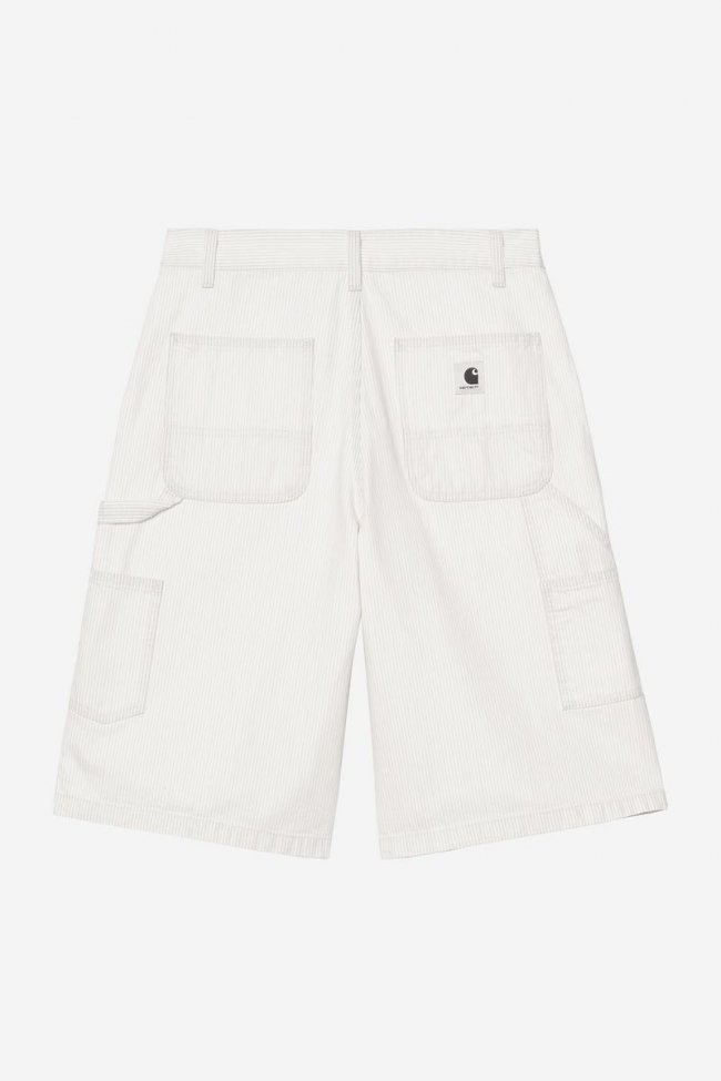 Carhartt Mercer Single Knee Short - Mercer Stripe, Graphite / Wax, Bleached