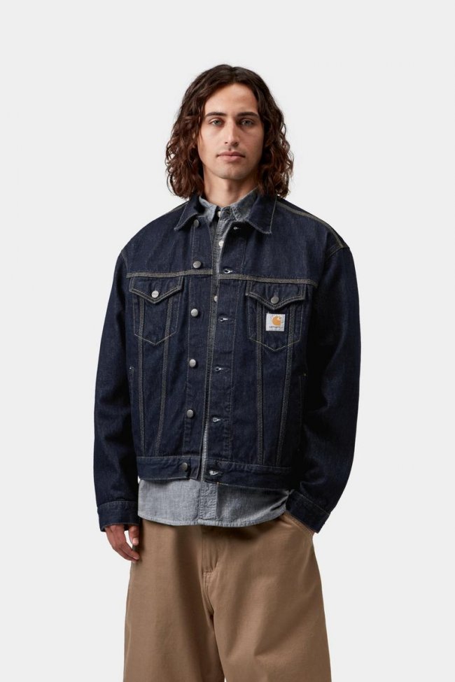 Carhartt Helston Jacket - Blue, Rinsed