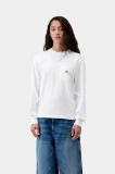 Carhartt L/S Pocket Small Heart T-Shirt - White / Red Carhartt L/S Pocket Small Heart T-Shirt - White / Red