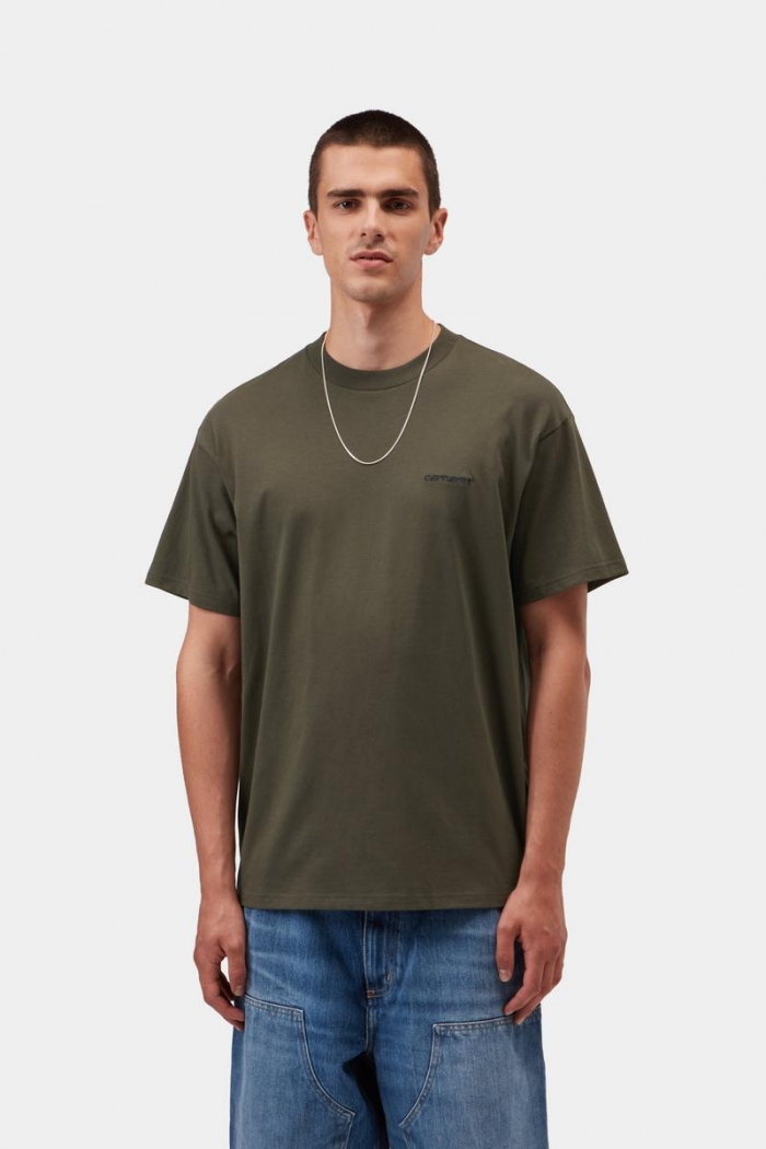 Carhartt S/S Script Embroidery T-Shirt - Cypress / Black