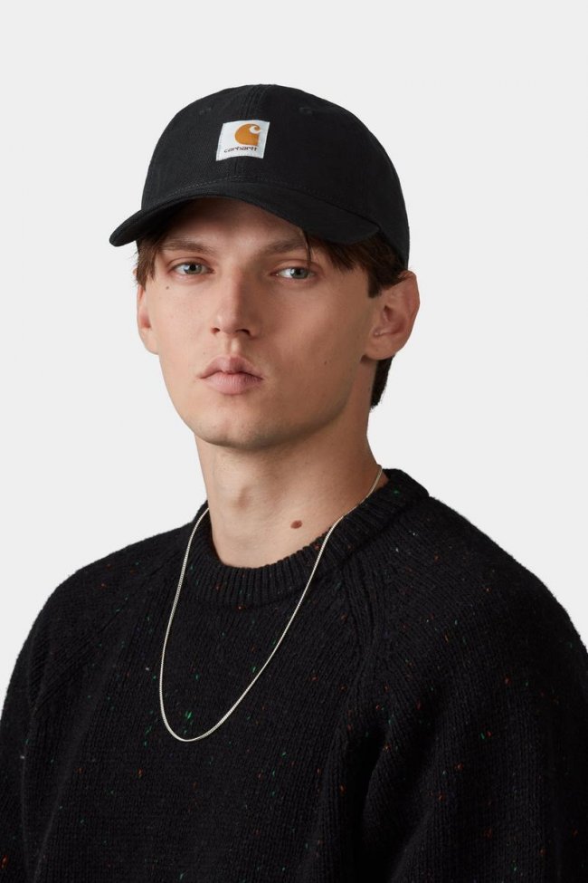 Carhartt Selby Canvas Cap - Black, Stone washed