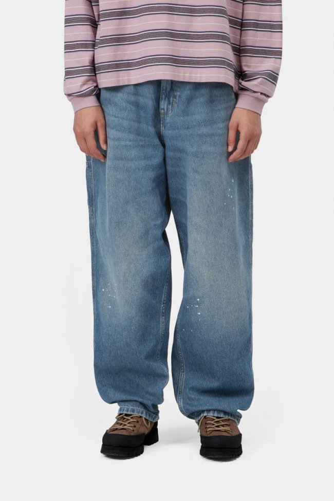Carhartt OG Single Knee Pant - Blue, Destroy wash, splatter