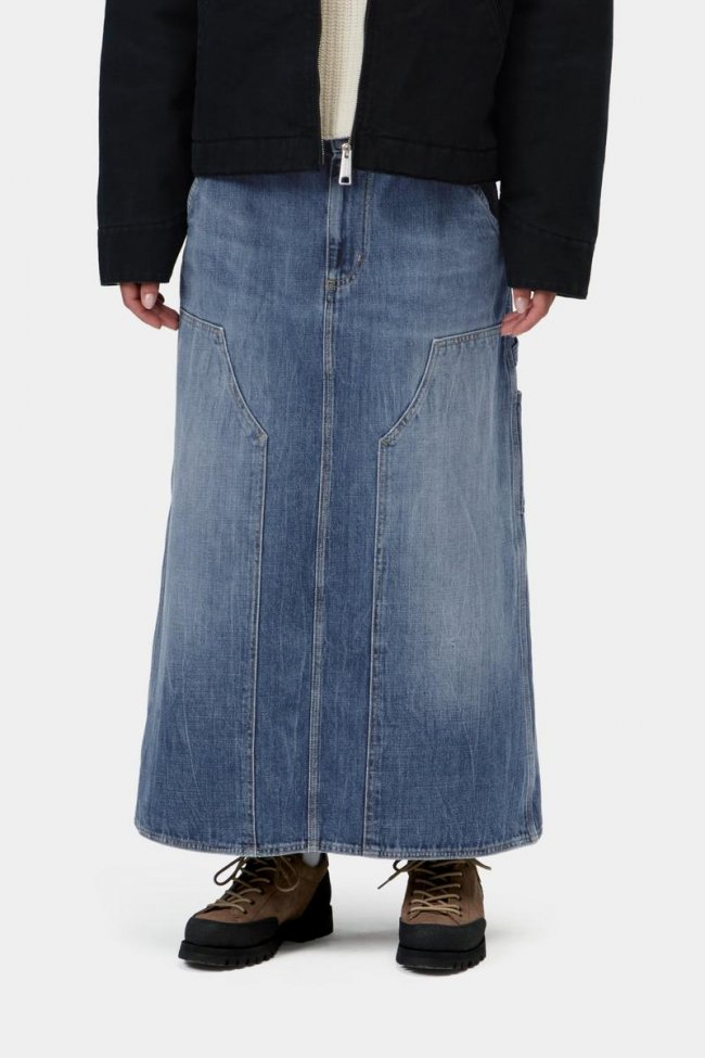 Carhartt Double Knee Skirt Long - Blue, Marble used wash Carhartt Double Knee Skirt Long - Blue, Marble used wash