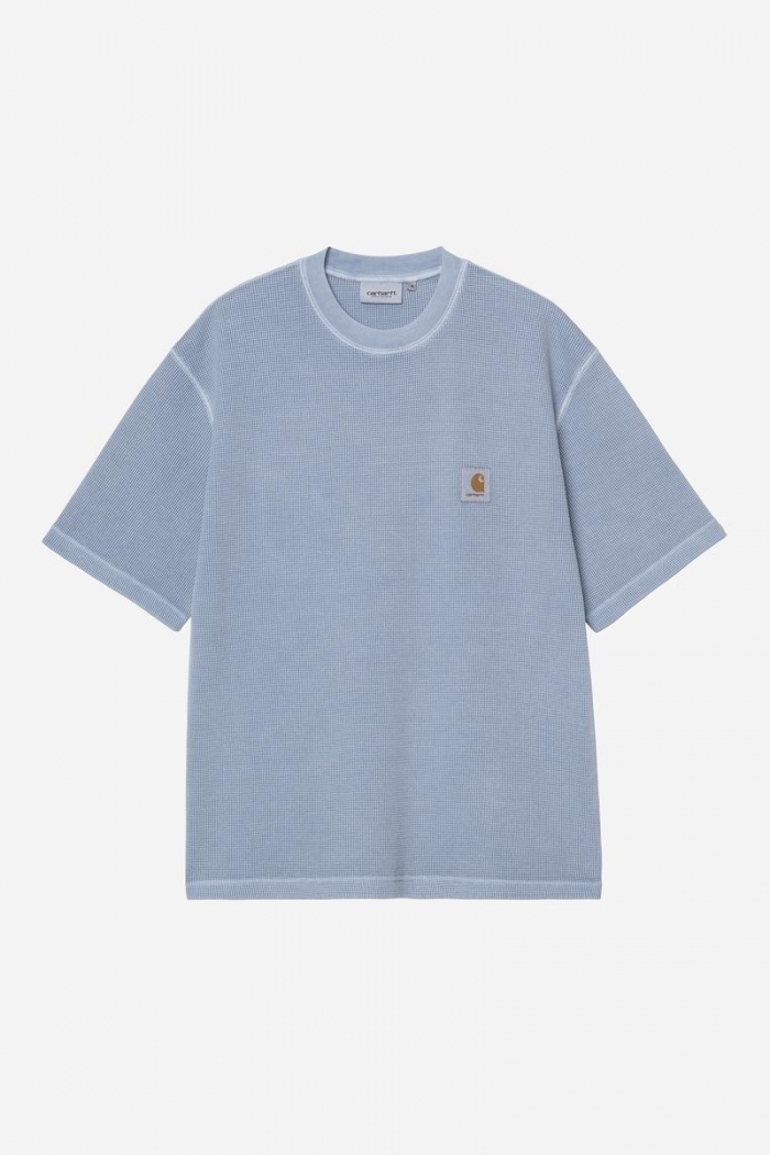 Carhartt S/S Nelson Waffle T-Shirt - Gentle Blue, Garment dyed