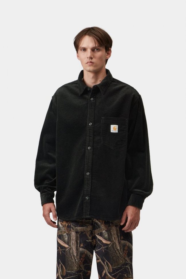 Carhartt L/S Loyde Shirt - Black, Rinsed