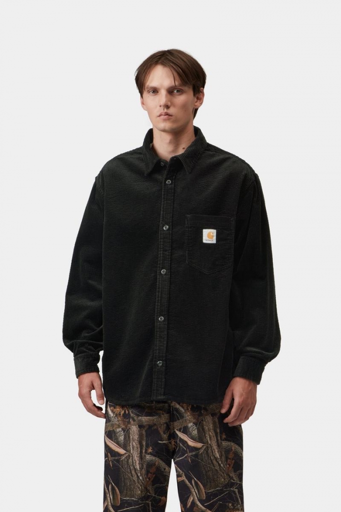 Carhartt L/S Loyde Shirt - Black, Rinsed