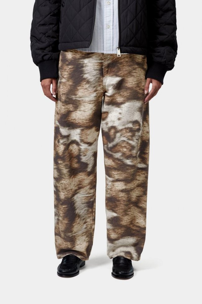 Carhartt Brandon Single Knee Pant - Wild Dog Print, Stone washed