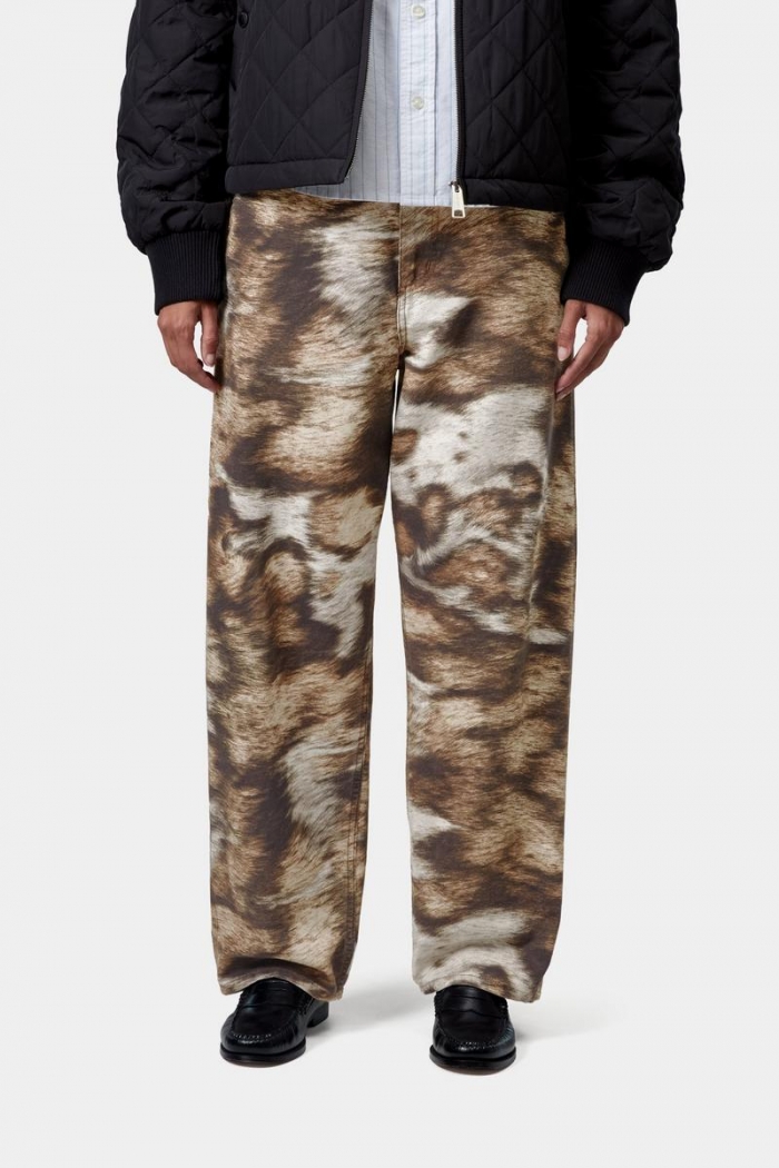 Carhartt Brandon Single Knee Pant - Wild Dog Print, Stone washed