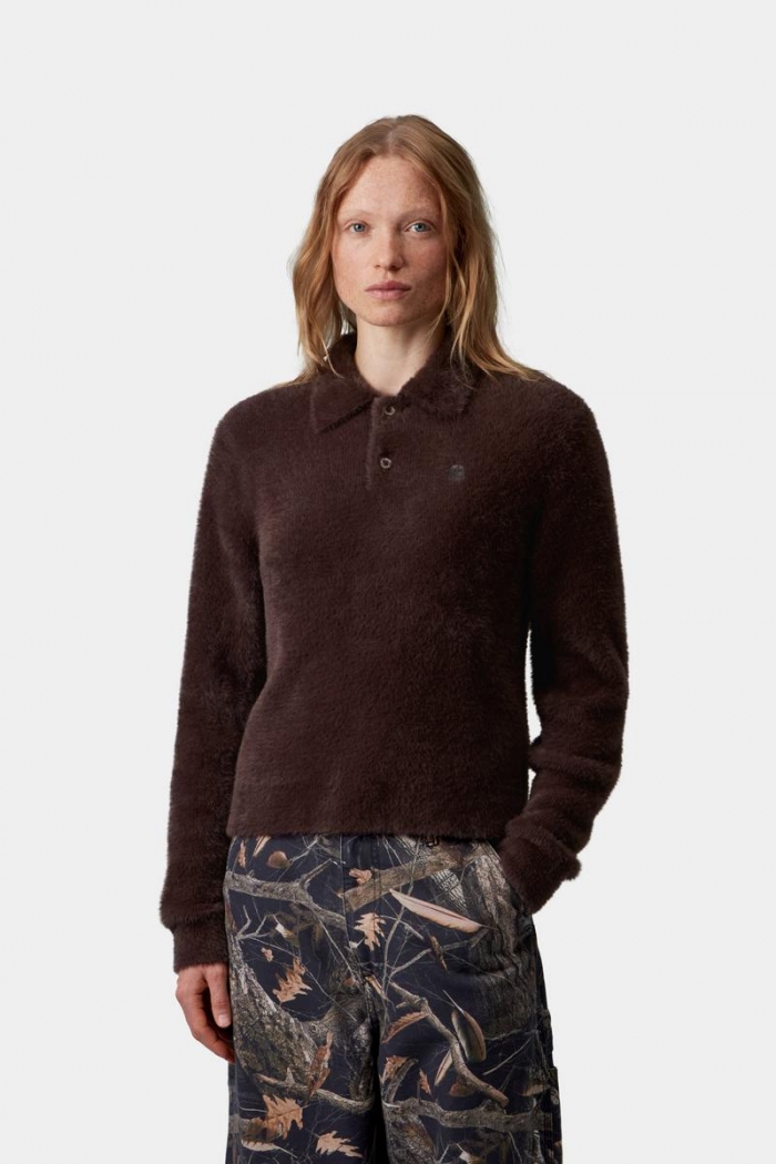 Carhartt L/S Maine Polo Sweater - Palisander / Palisander