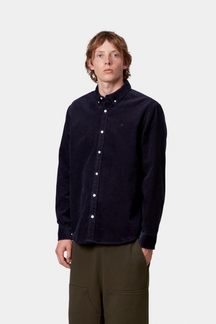 Carhartt L/S Madison Cord Shirt - Dark Navy / Dark Navy