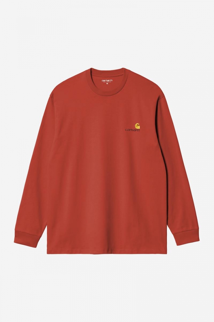 Carhartt L/S American Script T-Shirt - Oxide Red