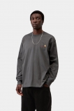 Carhartt L/S American Script T-Shirt - Graphite Carhartt L/S American Script T-Shirt - Graphite