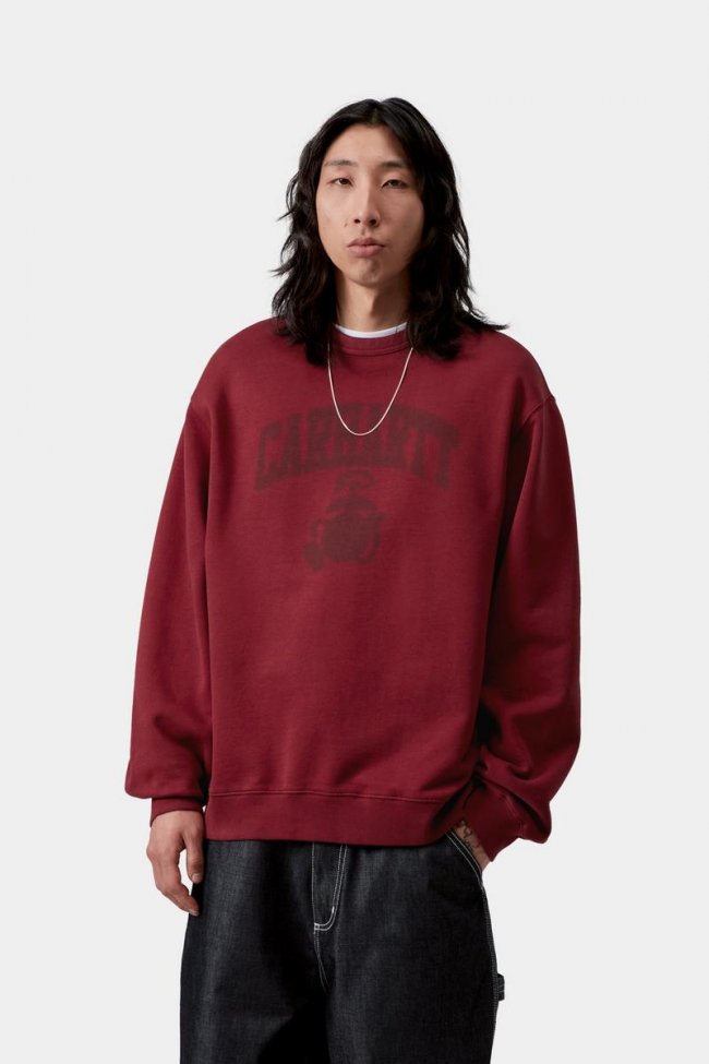 Carhartt Faded Pond Corps Sweatshirt - Marsala, Heavy stone wash