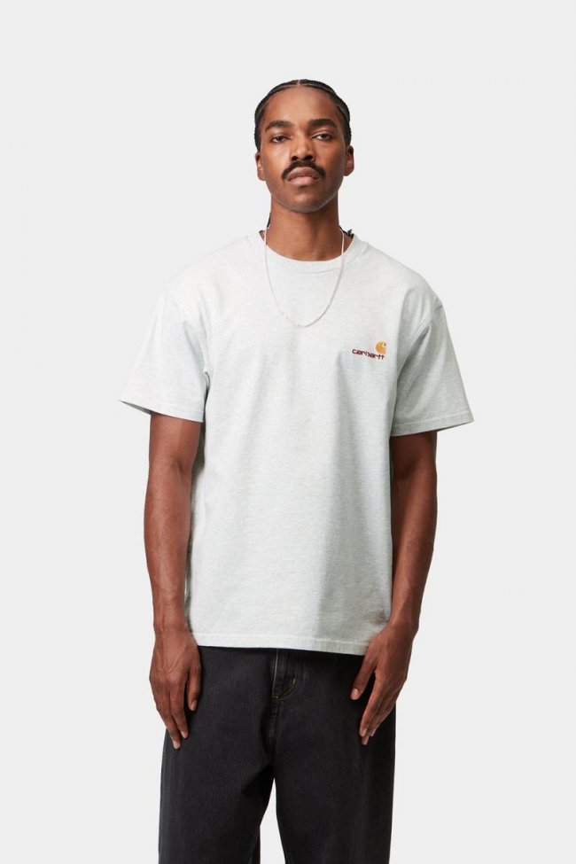 Carhartt S/S American Script T-Shirt - Ash Heather