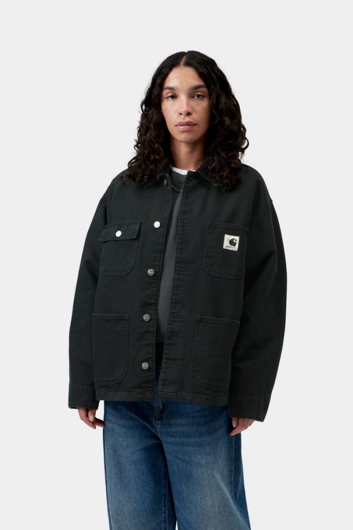 Carhartt OG Michigan Coat - Black / Black, Stone canvas