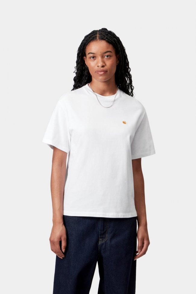 Carhartt S/S Chase T-Shirt - White / Gold