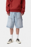 Carhartt Double Knee Short - Blue, Heavy worn bleached Carhartt Double Knee Short - Blue, Heavy worn bleached